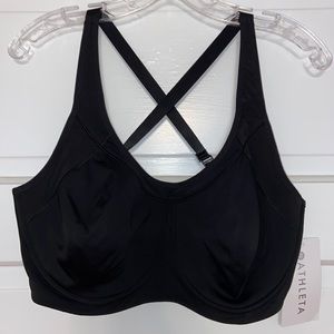 NWT, Athleta, Glory 2.0 Bra, Black, Size 38DD, High Impact/Low-coverage Neckline